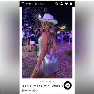 White Fox Boutique Iridescent Purple Dress “Iconic Image Mini Dress” one size